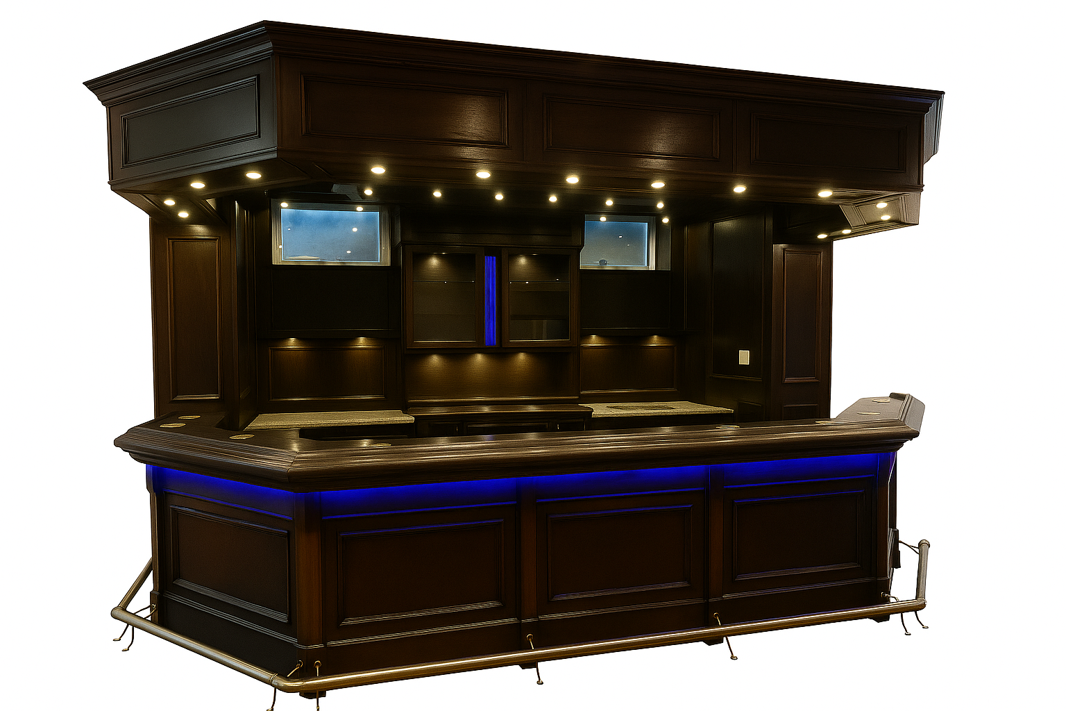 Orion Luxe LED Mahogany Home Bar